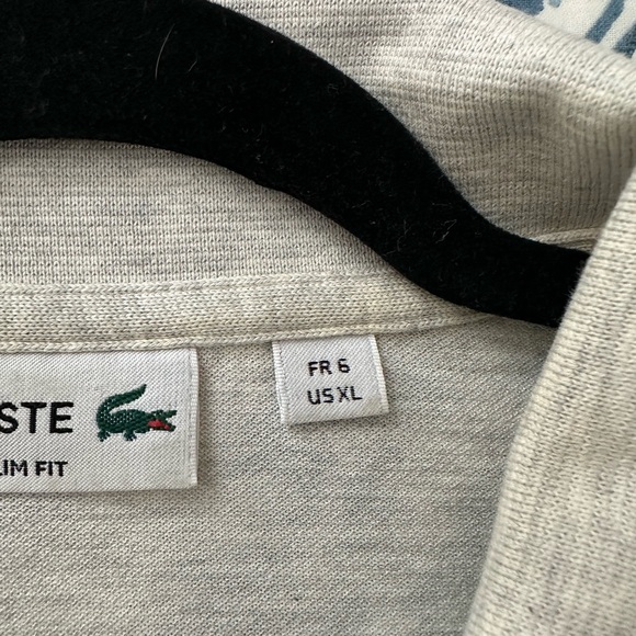 Lacoste Men's Light Gray Polo Shirt with Navy Accents - Picture 7 of 11